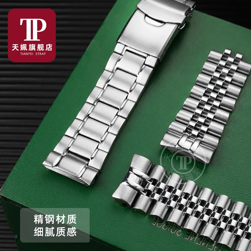 22mm Stainless Steel Watchband Curved End Strap Wrist Belt Bracelet Silver For Seiko PADI SRPE99K1 SRP777J1 Watch Accessories