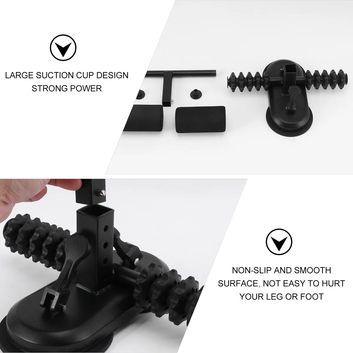 

1 шт., вспомогательное устройство для сгибания брюшного пресса с большой присоской для гладких полов, мраморный гранит, нескользящая двойная планка для приседаний