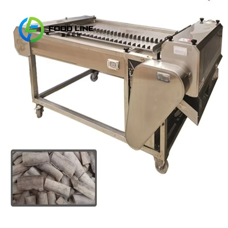 Customized Fully Automatic 304 Stainless Steel Fish Cutting Machine For Tuna Ribbon Fish Cubing Commercial Processing