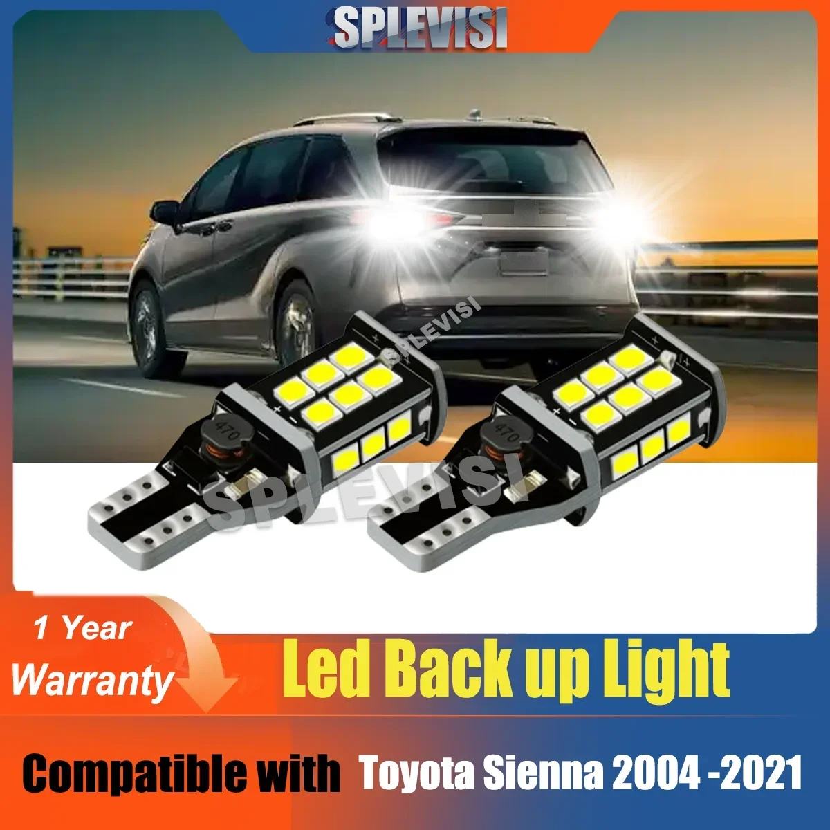 2 Pcs Car LED Light Reversing Light For Toyota Sienna 2004 2005 2006 2007 2008 2009 2010 2011 2012 2013 2014 2015 2016 2017-2021