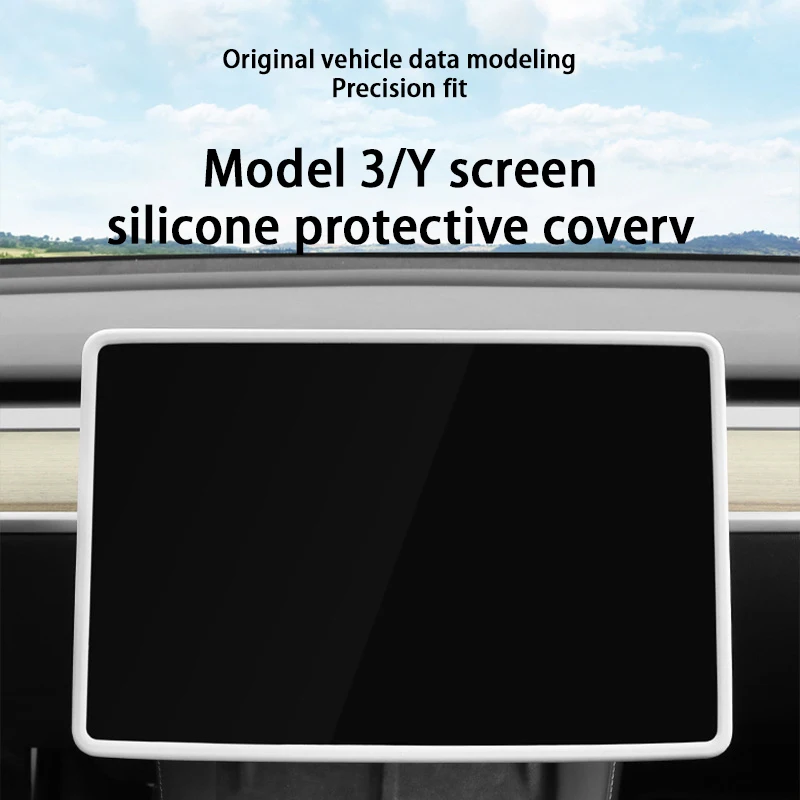 For Tesla Model 3/Y Central Navigation Screen Protective Frame Navigation Protector Cover Screen Silicone Sleeve Accessories