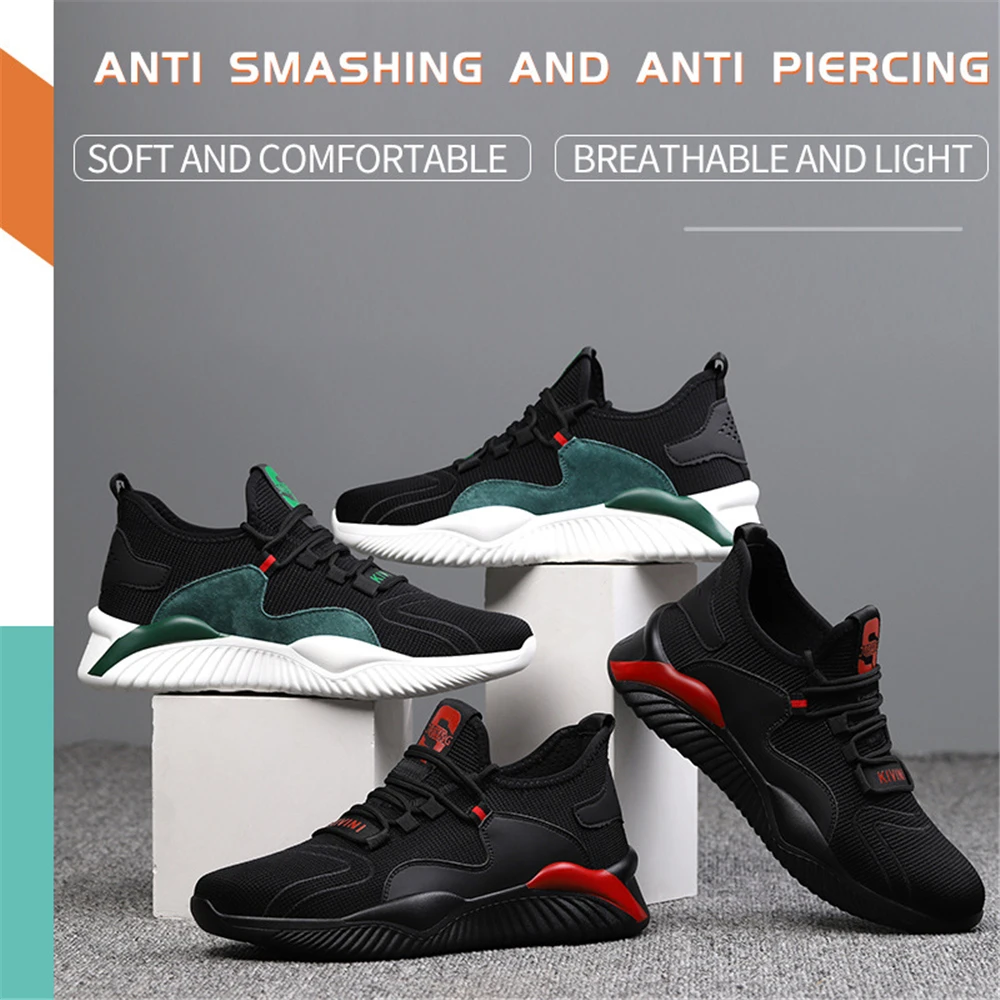 New solid bottom anti slip, anti smashing, and anti piercing work protective shoes, breathable safety shoes wholesale