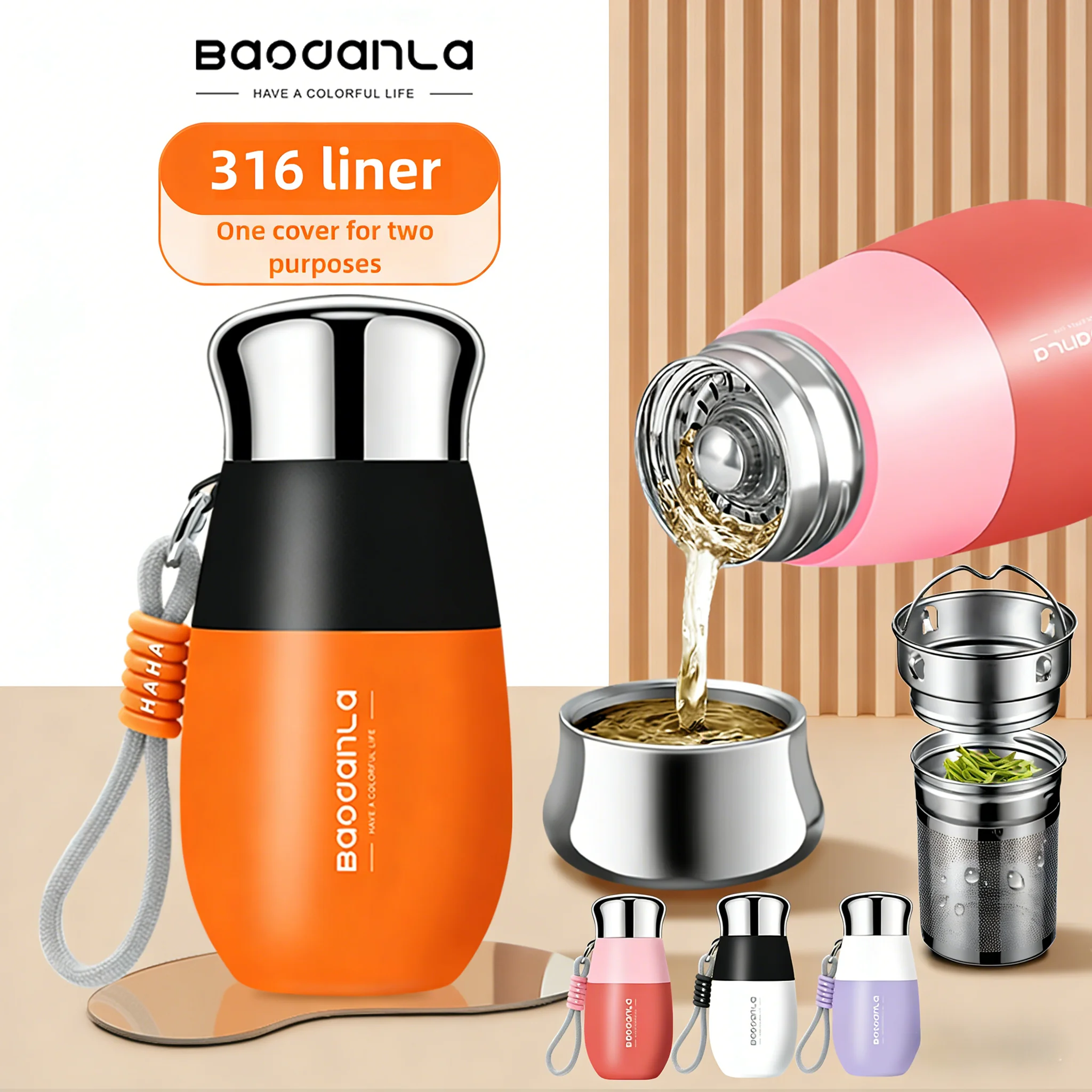Thermos pour café glacé en acier inoxydable 316, tasse isotherme avec couvercle, flacons sous vide, thermos anti-fuite, tasses à bière et à thé, bouteille d'eau