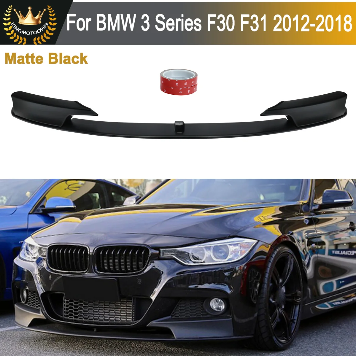 

M Performance Front Lip Splitter For 2012-2018 BMW F30 3 Series F30 Sedan M Sport Front Bumper Spoiler Lip Matte Black Magickit