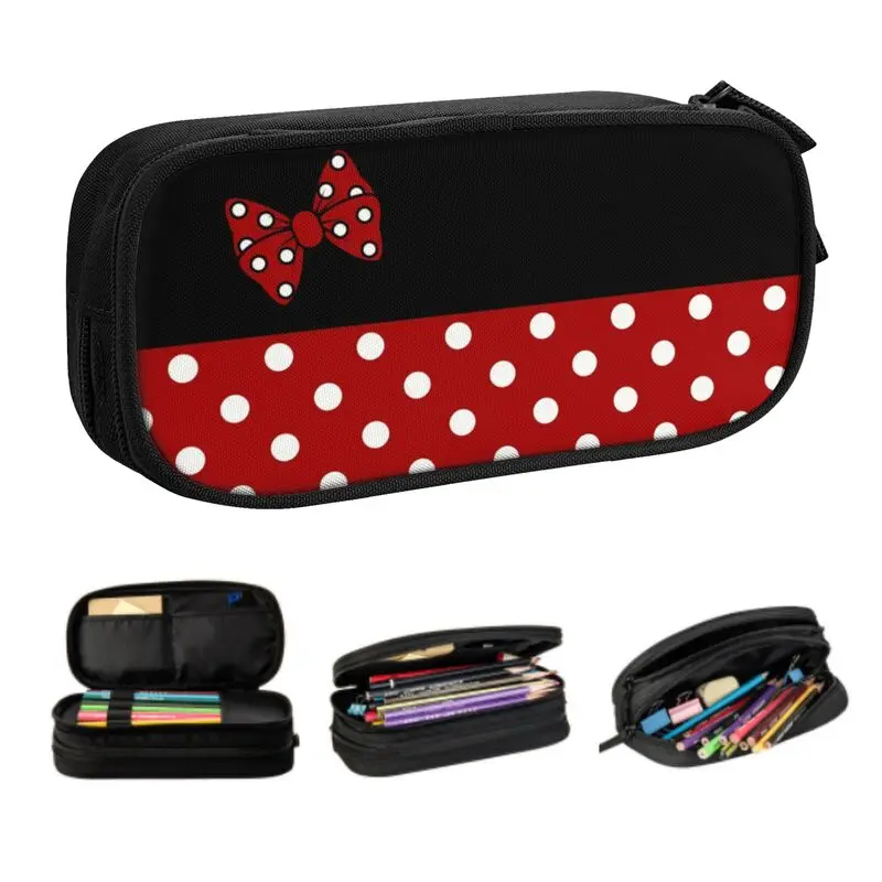 Custom Cute Minnie Mouse Anime Pencil Case for Boy Girl Large Storage Pencil Pouch School Supplies