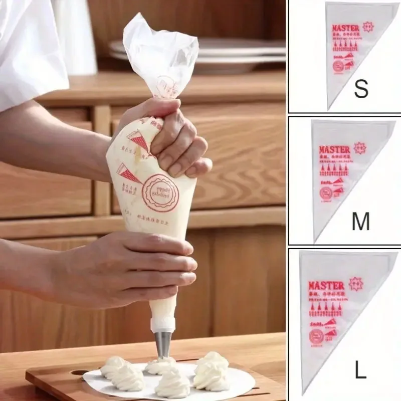 

100PCS Thick Disposable Pastry Bags, Extra Strong&Leak-Proof Piping Bags for Cake Decorating,Baking,Icing,DIY Baking Supplies