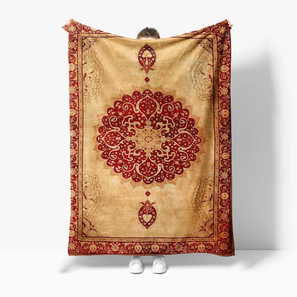 Turkish Vintage Embroidered Kilim Rug Blanket Throw Soft Warm Cotton Rectangle Home Decor Cushion Cover