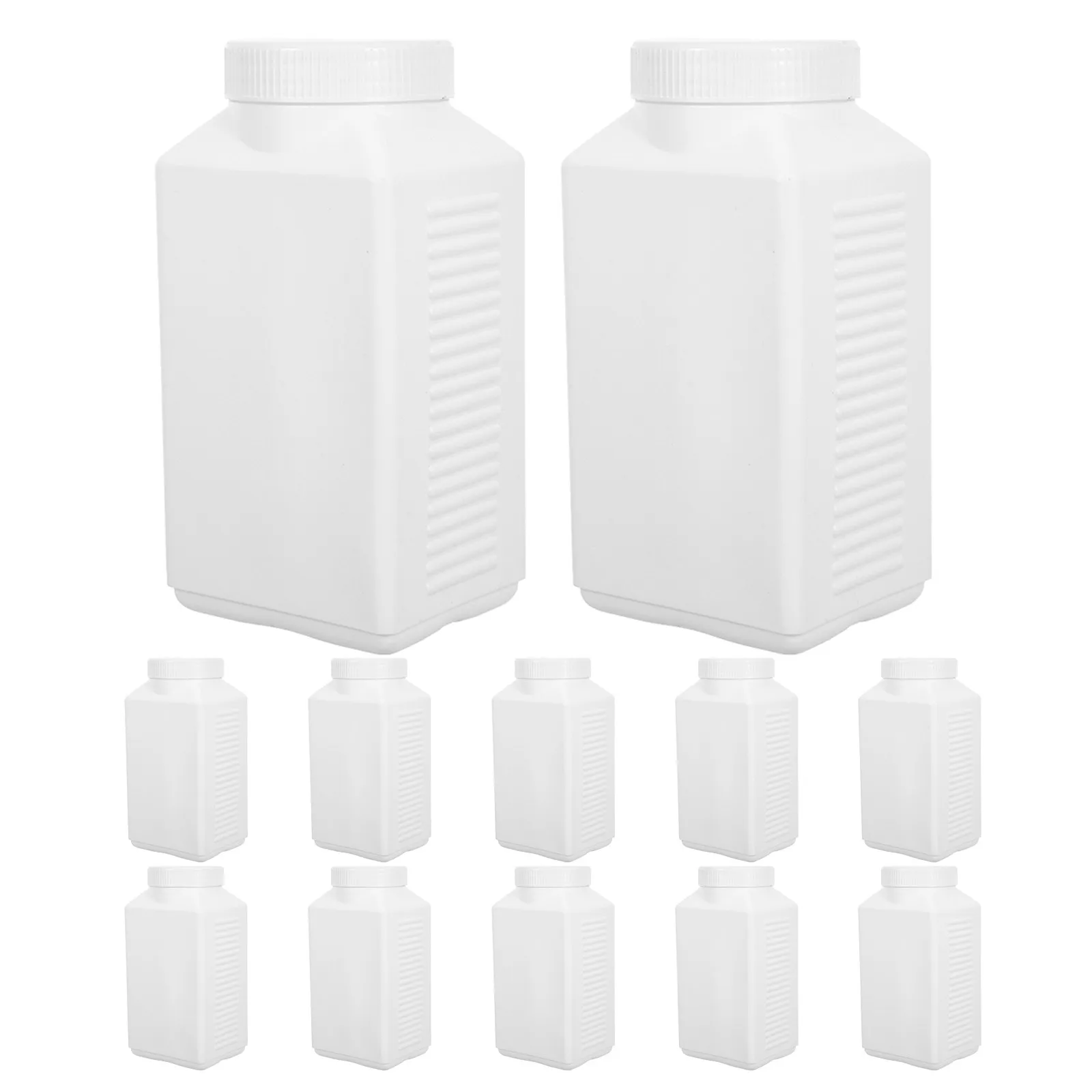 12Pcs Leak-Proof Rectangular Lab Bottle 1000Ml Hdpe Plastic Chemical Storage Container Screw Cap Laboratory Liquid Reagent