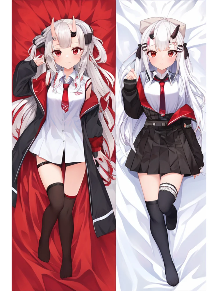 

Dakimakura Anime Pillow Cover Nakiri Ayame Double Sided Print 2Way Cushion Bedding Festival Gifts Gifts