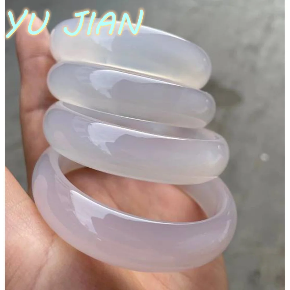 

New Delicate Elegant Natural Jade Bracelet Ice Clear-Perfect White Perfect Bangle Fine Handring Exquisite Noble Jewelry