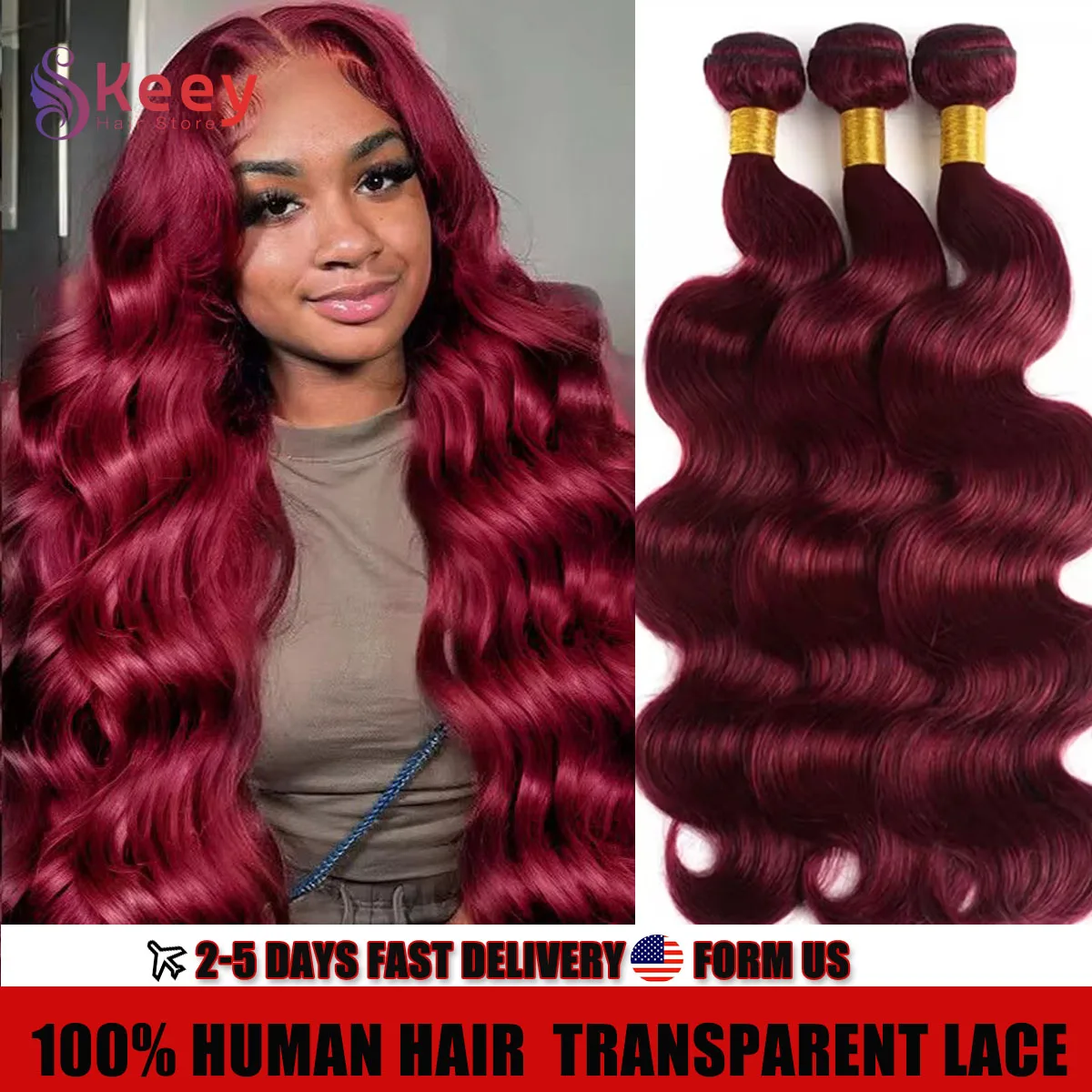 16A 99J Burgundy Body Wave Human Hair Bundles 34 Inch Brazilian 100% Rambut Asli Manusia Tanpa Proses Remy Hair 1/3/4 Bundles Extensions