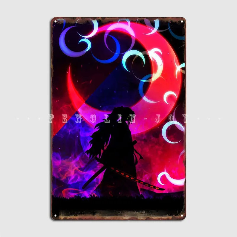 Kimetsu No Yaiba Kokushibo Poster Metal Plaque Wall Cave Kitchen Decoration Mural Painting Tin Sign Poster