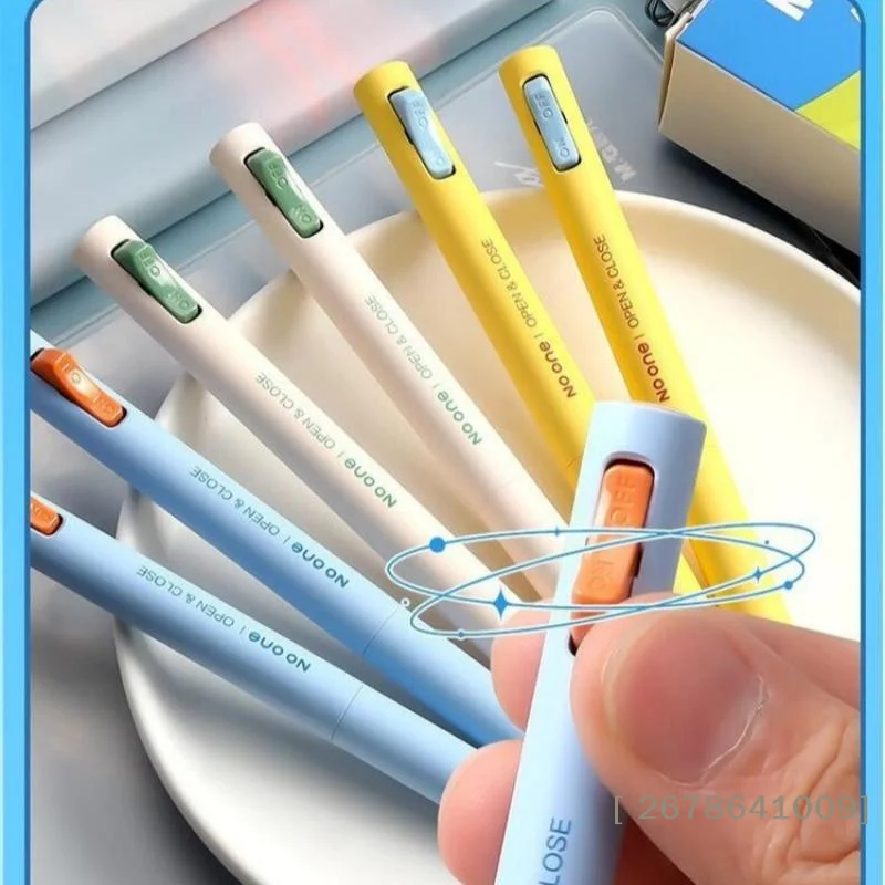 ⚑Creative Open/Close 0.5mm Dual Ball Tip Quick-Dry Black Ink Pens Fidget Click Gel Pen Fun Stationery