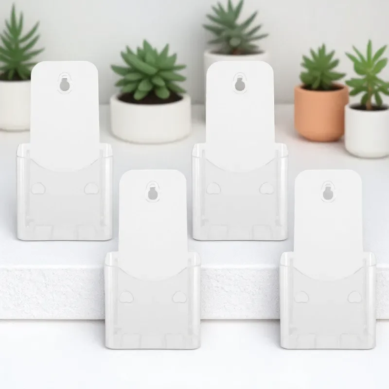 

4 Pcs Acrylic Display Stand Clear Plastic Brochure Holder Rack Desk Labels Flyer Literature Pamphlet Poster Letter Table