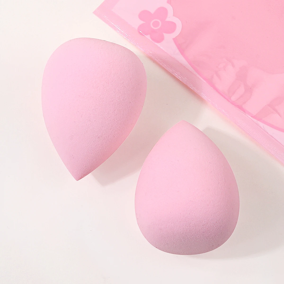 2PCS Pink Makeup Sponge Set, Water‑Drop Sponge Puff for Foundation Concealer Loose Powder, Wet and Dry Dual‑Use Makeup Tools