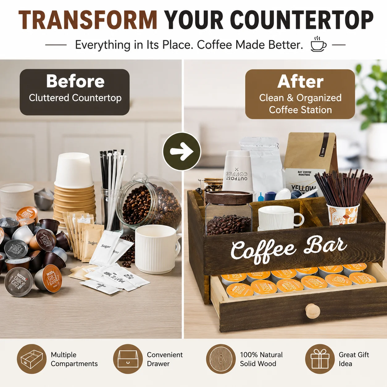 Organizer na kawę w stylu rust – Coffee Tea Bags recenzja i cena