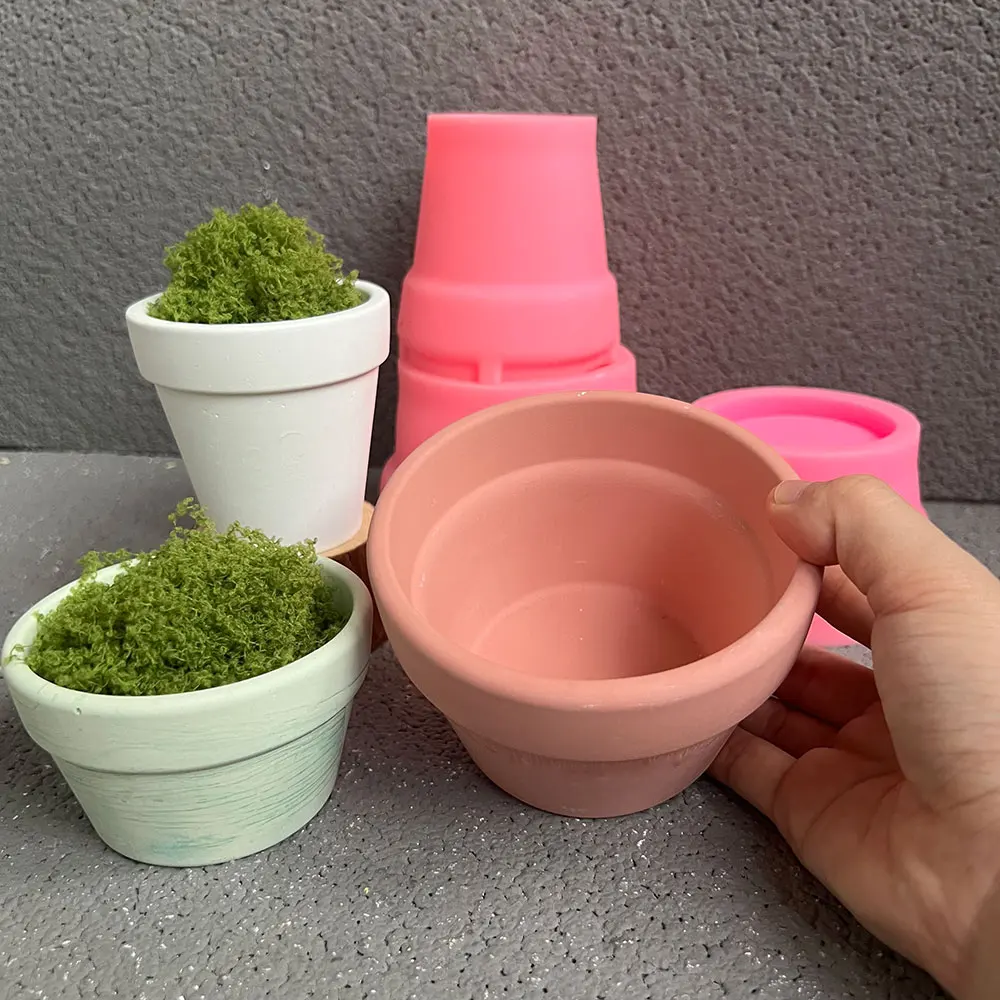 Plant Pot Base Breathable Tray Mold DIY Plaster Resin Coaster Round Plant Dish Drip Tray Concrete Casting Silicone Mold