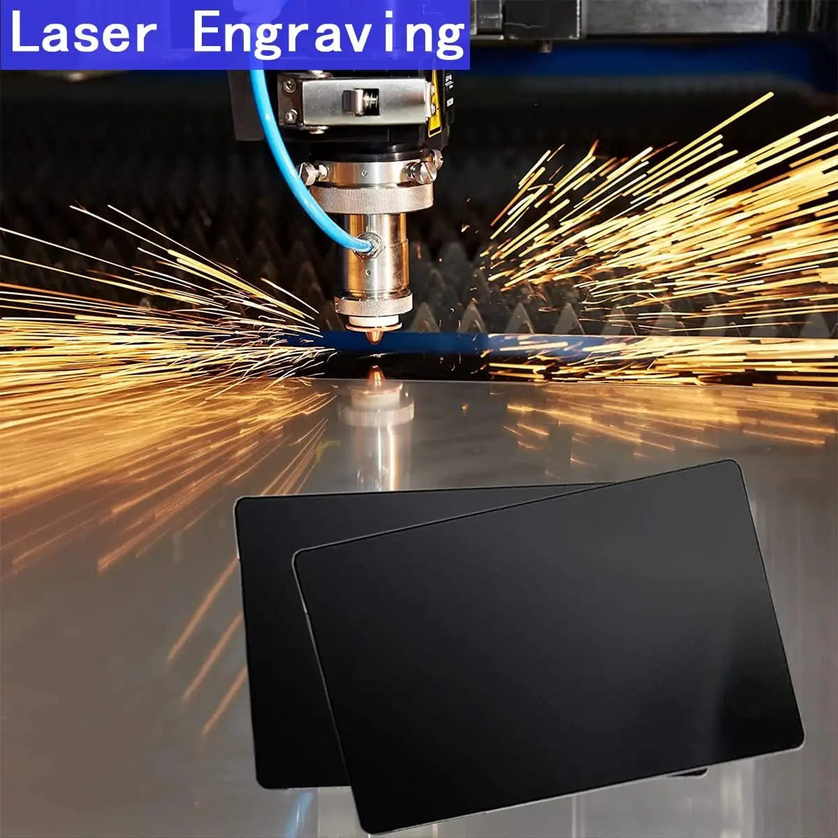 100PCS Metal Business Card 0.21mm Thickness Aluminum Metal Blanks Cards for Laser Engraving Home Office Customer DIY Name Card