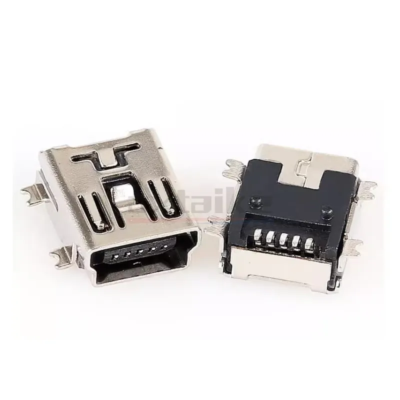 20PCS Mini USB Type B 5Pin Female Socket Right Angle Sinking plate DIP SMD 90 180 Degree Jack Connector Plug-in Data Interface