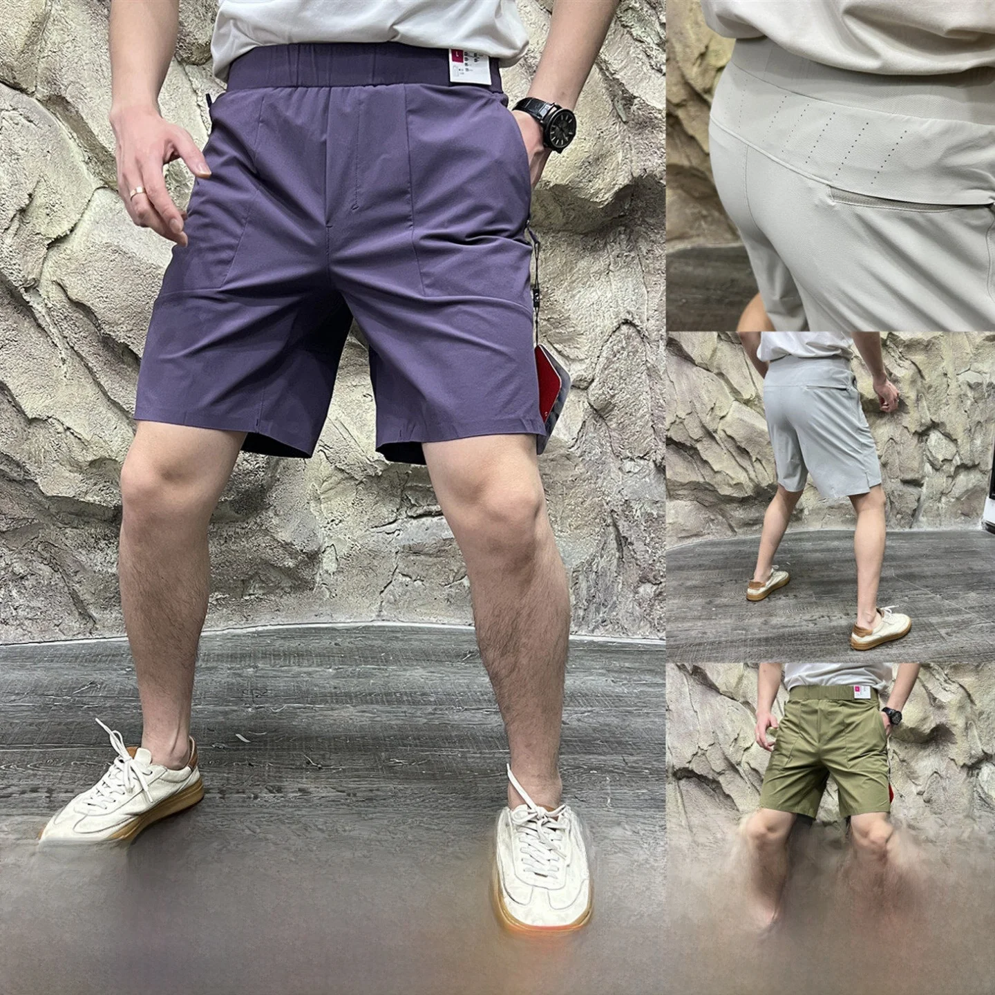 

Qui Dry Outdoor Sports Men's orts Lu Series Substitute ABC Patterned Texture Non-Sti Body Sl Glue Lightweight Cas...