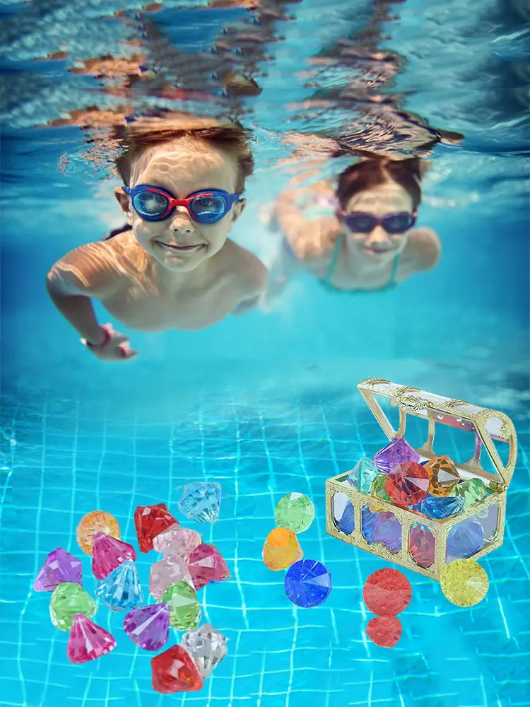 18/20 pièces diamant ensemble avec/sans boîte plongée piscine jouet pour enfants bricolage jouer Scavenger chasse jeu dans l'eau de plage enfant fête cadeau