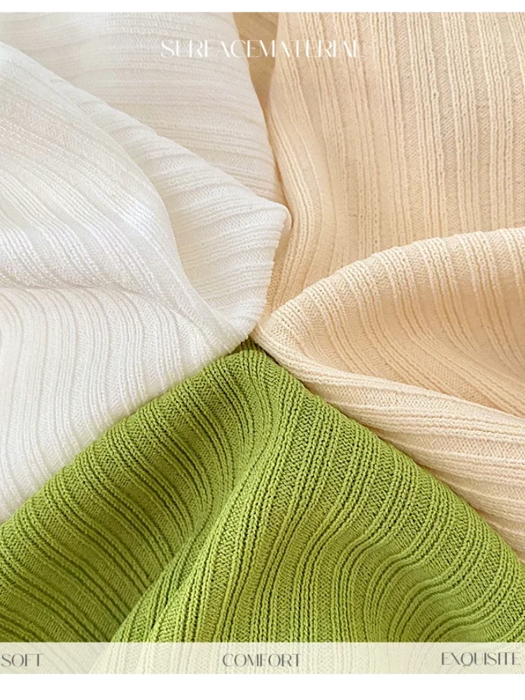 Novedad de verano para mujer, cárdigan coreano elegante de punto de manga larga, suéter informal para mujer, camisetas sin mangas a la moda, nuevas camisetas informales ajustadas para mujer