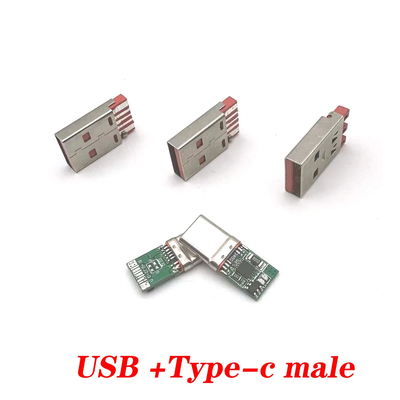 5-pin USB Type C connector port male solder socket connector PCB plug USB-A Type 120W/6A high current power plug