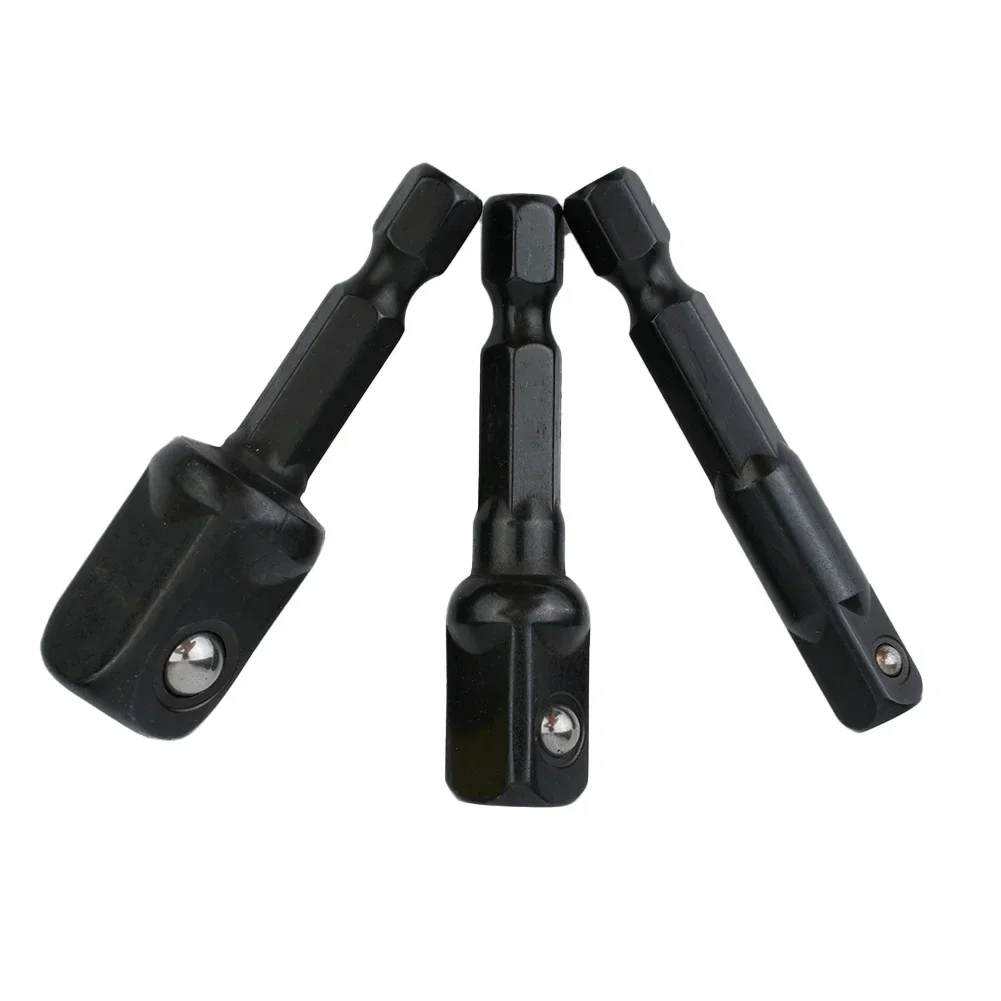 

Tool Nut Driver Sockets Socket Adapter Replacement For Electric Screwdriver Tool For Screwdriver Handle 3pcs Kit Black