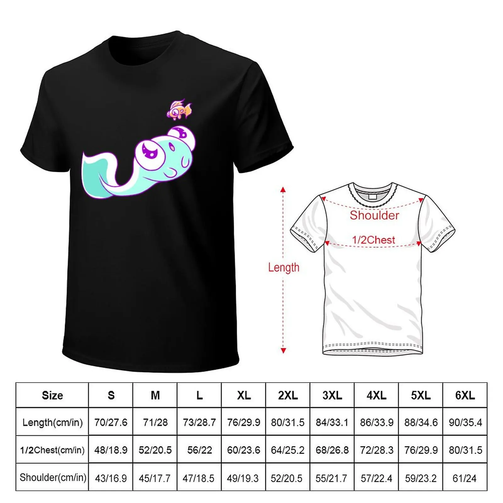 Tadpole Meets Fish - Without Dots T-Shirt Daily Casual Short Sleeve Tee Shirt