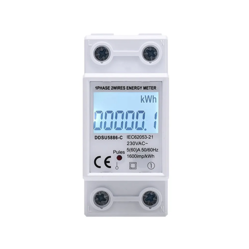 LCD Display Single Phase Electric Energy Meter Multi-Function Smart Meter Digital Watt-Hour Meter Reset Function Graffiti WiFi