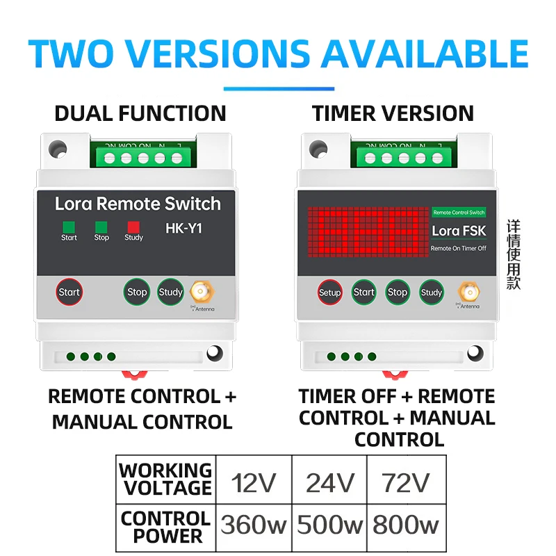 DC 12V24V48V72V Wireless Remote Control Switch Remote Control Intelligent Water Pump Car Battery Disconnect Relay