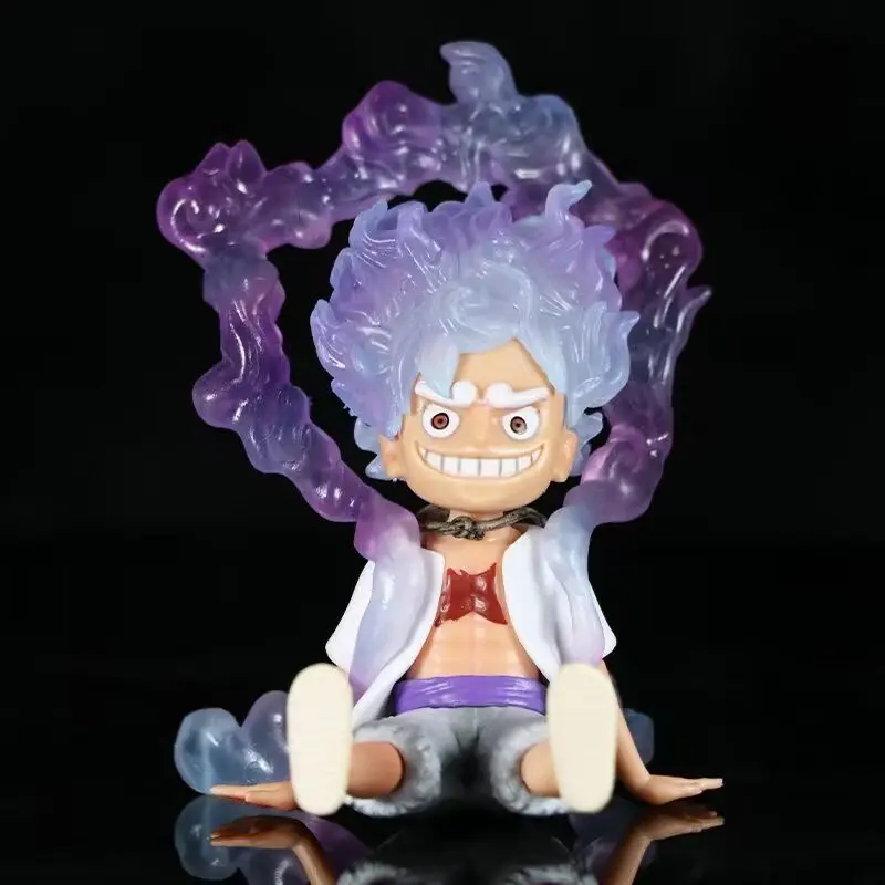 One Piece Gear 5 Nika rufy Sun God rufy Q Version Sitting Pose Two Colors Anime Figure