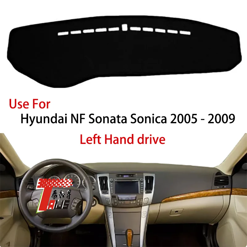 

2-слойный полиэстеровый внутренний чехол для приборной панели автомобиля для Hyundai NF Sonata Sonica 2005 2006 2007-2009, коврик для приборной панели с левым рулем, солнцезащитный козырек