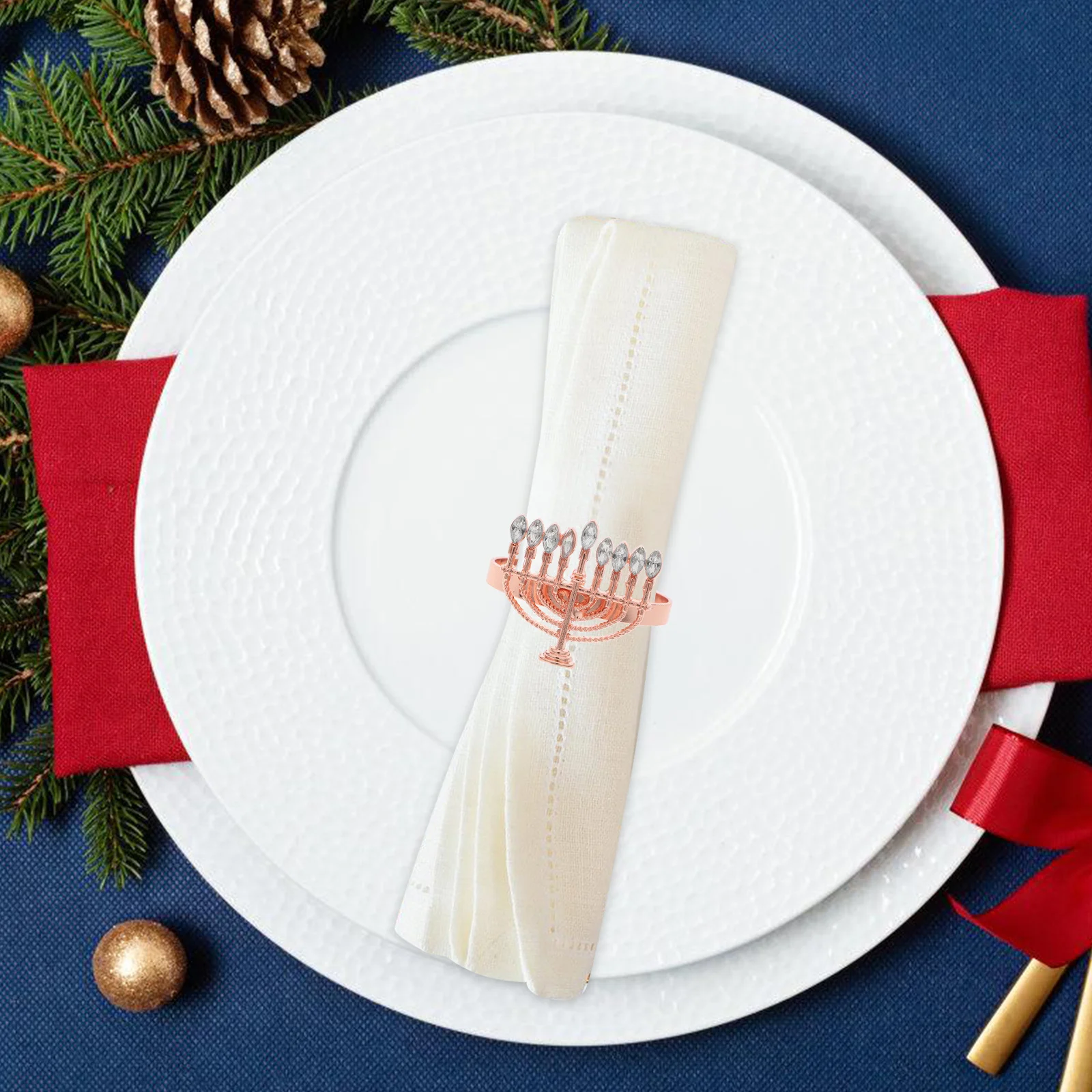 

4 Pcs Hanukkah Napkin Decorations European Rings Bulk Alloy Serviette Decorative Buckle