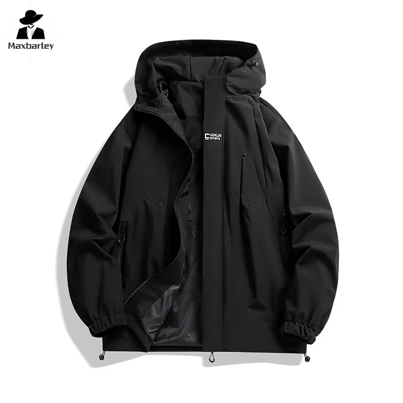 

Waterproof Jacket Men's Spring and Autumn Casual Zipper Pocket Work Windbreaker Male 2024 Outdoor Clothing Camping Windbreaker