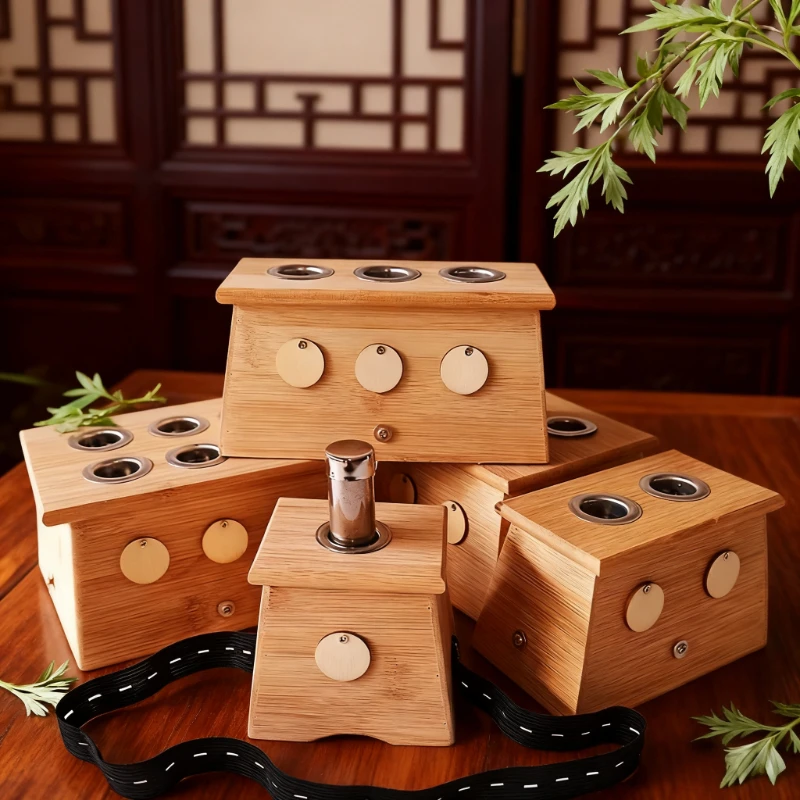 1PC Nature Bamboo Moxibustion Box Burner Warm Acupuntura Massage Therapy Moxa Stick Body Acupoint Massager Health Care