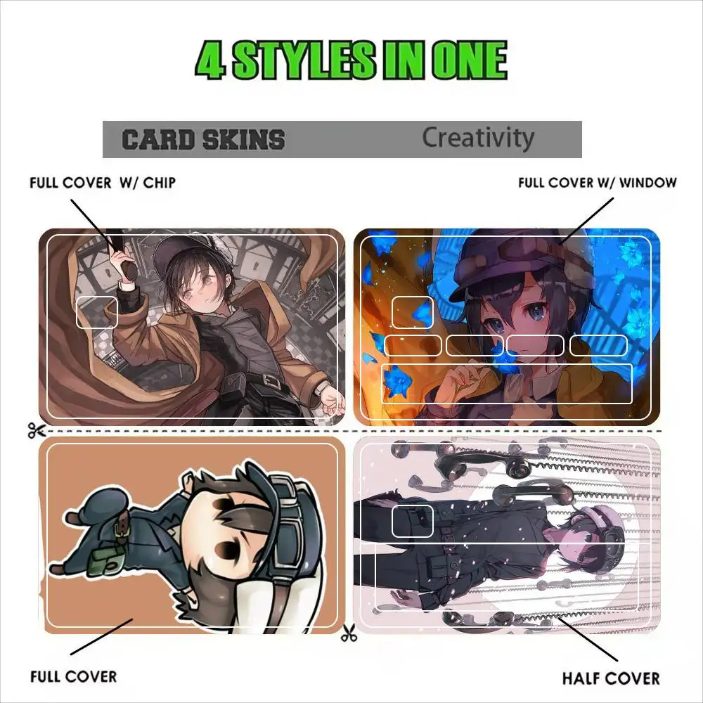 Anime Kino no Tabi the Beautiful World Sticker Film Tape Skin for Credit Card Debit Card Cartoon Waterproof Stickers