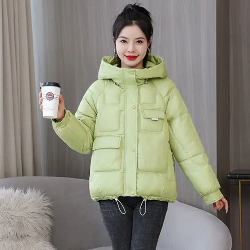 Coats New In Winter Puffer Hooded Coat For Women 2024 High Quality Parkas Demi-season Black Promotion Padding Woman Down Jacket