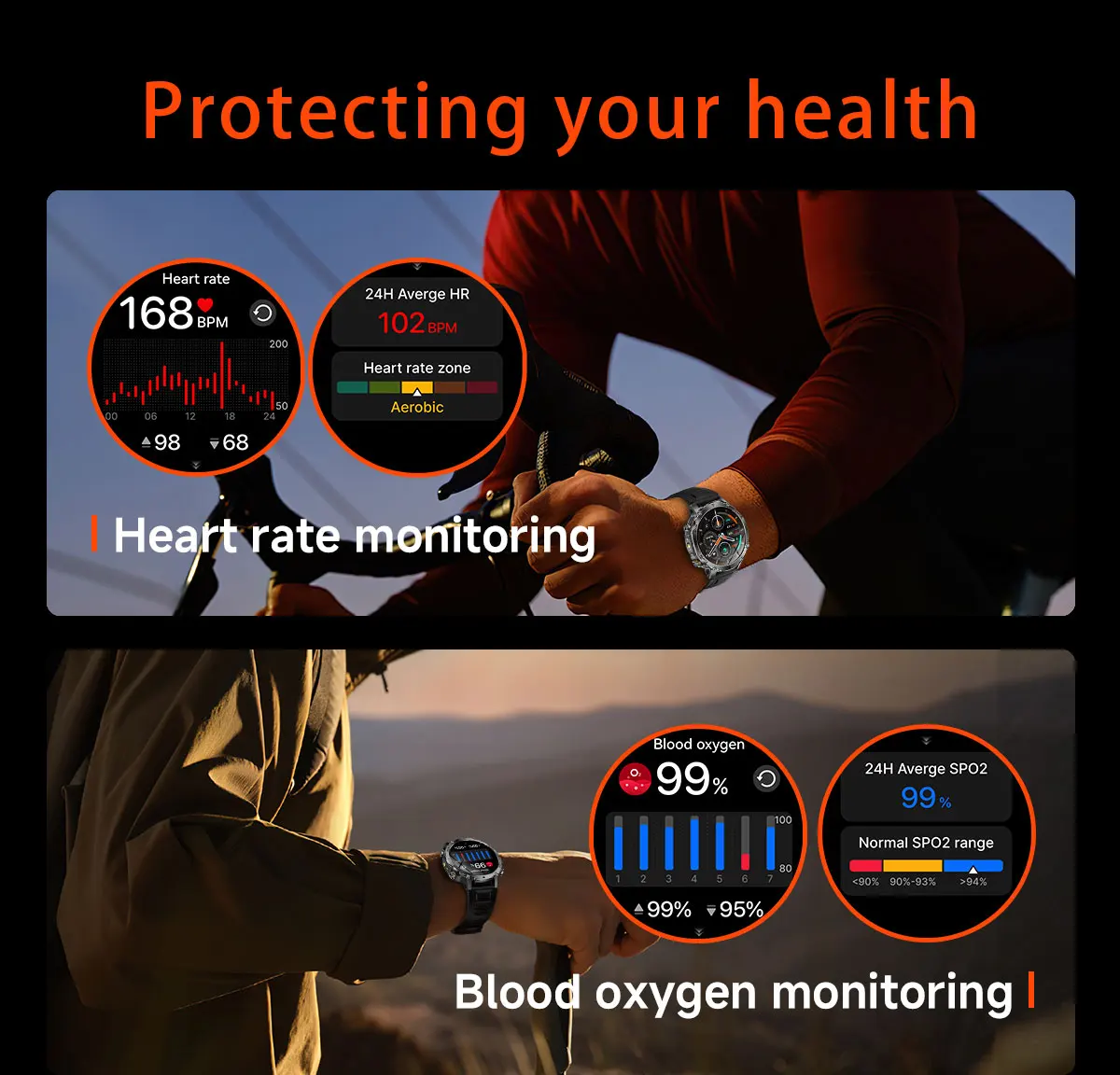 Robuste und langlebige 1400mAh Batterie Smartwatch für Herren Outdoor-Taschenlampe IPX8 Wasserdicht Herzfrequenzmessung Drahtlose Anruffunktion Sportarmbänder – Detail 22