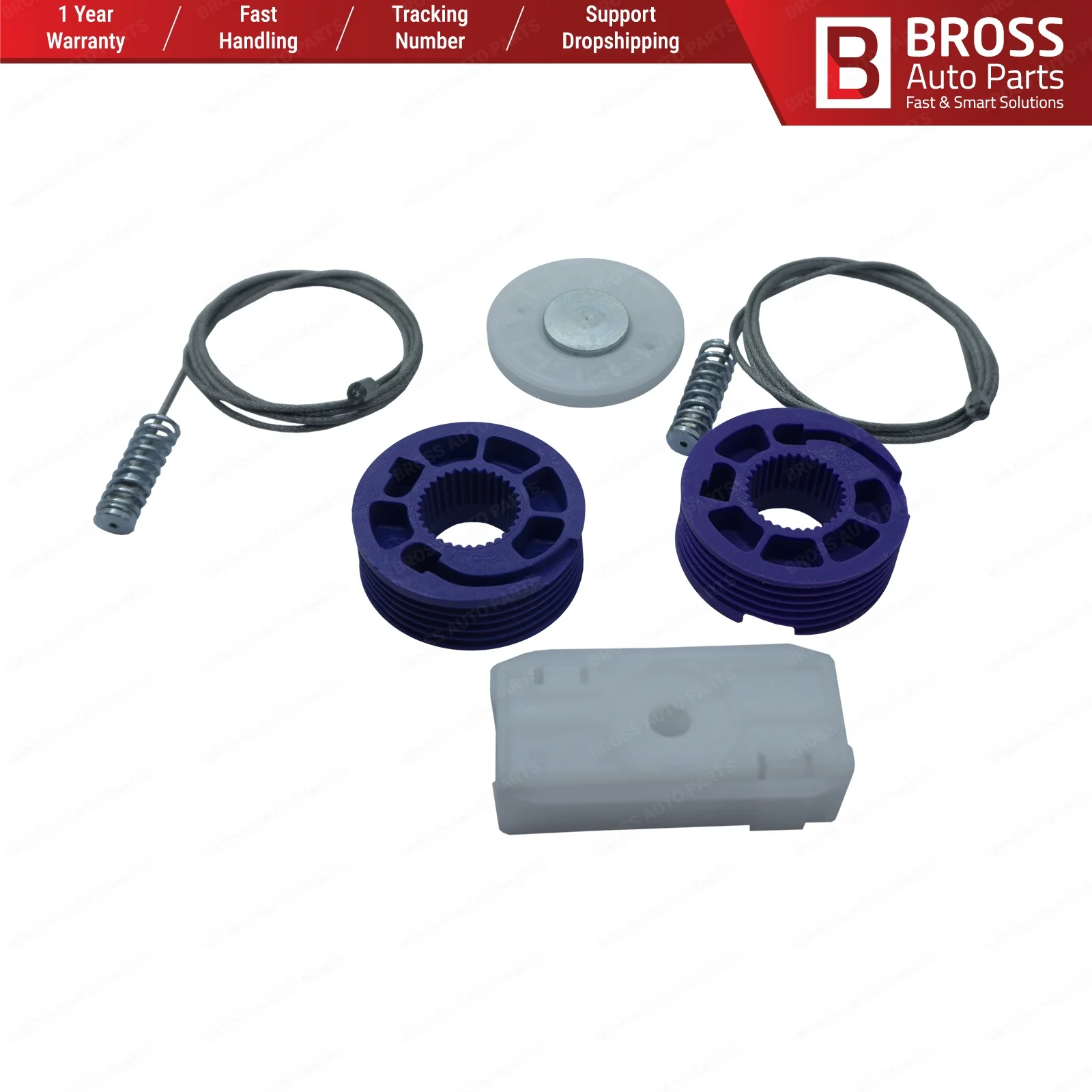 Bross BWR5261 Electrical Power Window Regulator Repair Kit Rear 3W0839398, 3W0839397 for Continental GT 2003-2010. Fast Shipment