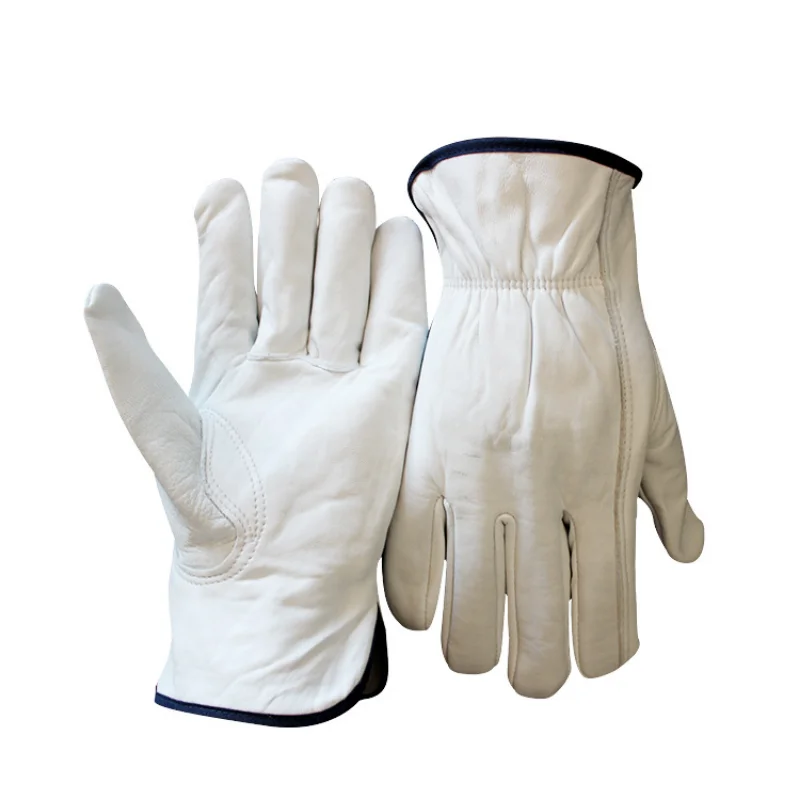 Gants d\'équitation en peau de mouton pour hommes, gants de conduite, gants de protection du travail en cuir, gants de travail