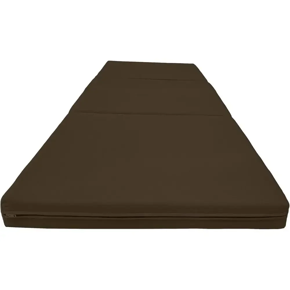 Memory Foam Mattress Topper, Space-Saving Sleepover, 3x27x75 inches, Brown