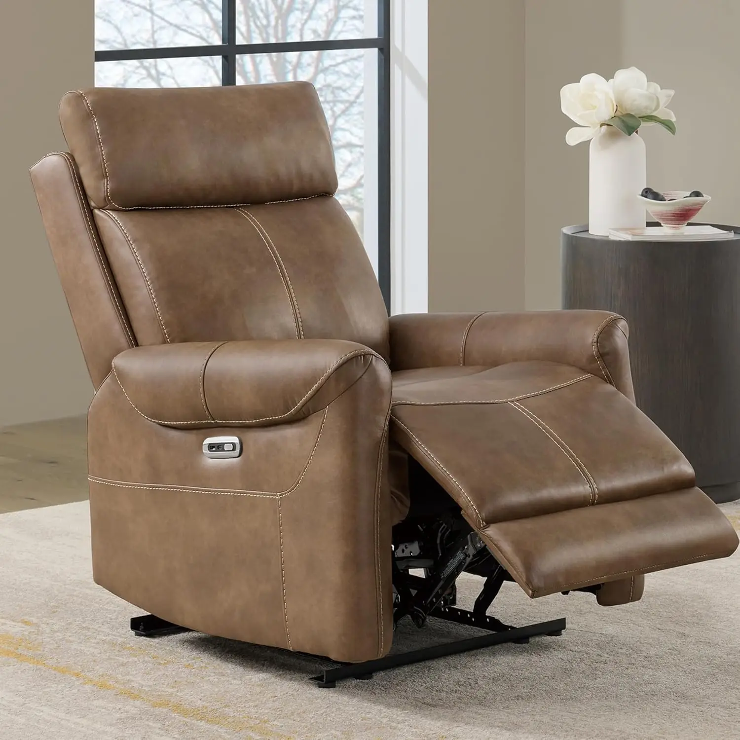 Power Recliner Chair Wall Hugger Sofa with USB Charging Ports Electric Reclining RV Furniture for Living Room