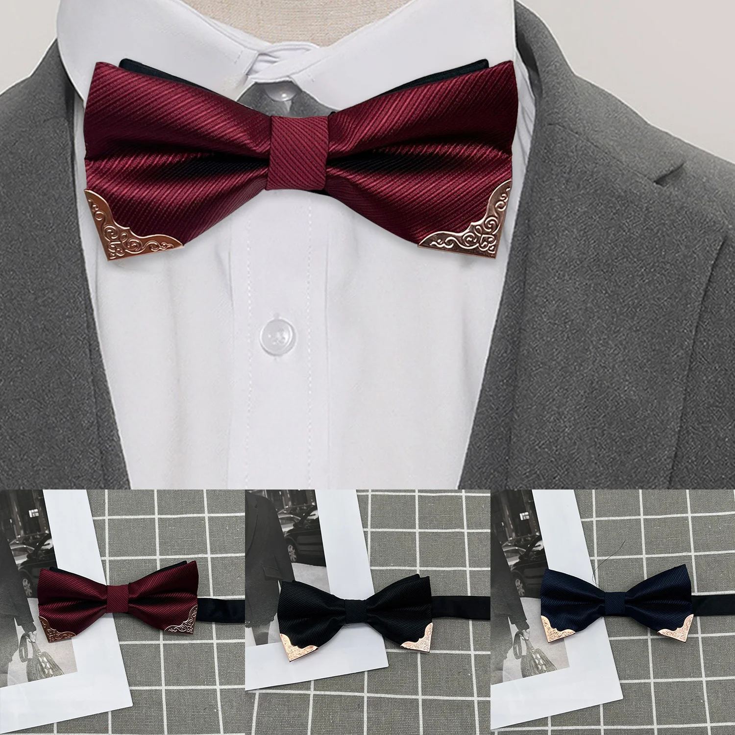 Fashion Solid Colorful Bowtie For Men Butterfly Red Blue Black Casual Bow Tie Cravat Gift Accessory