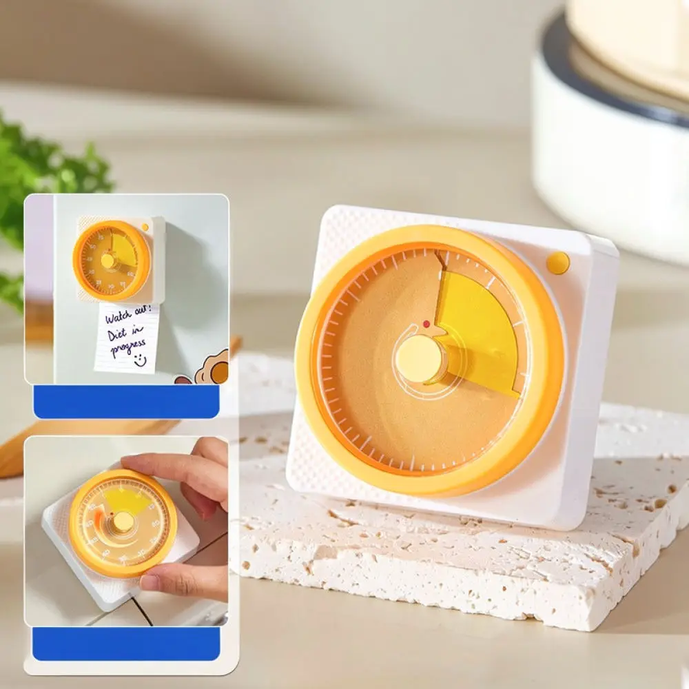 Compact Magnetic Kitchen Timer Plastic Countdown Clock For Cooking Baking Study Household Time Management Tool
