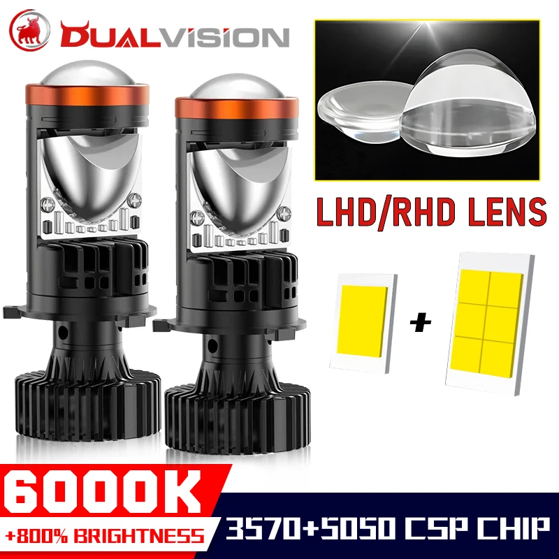 

2 шт. H4 Bi светодиодные лампы для фар, мини-объектив проектора CSP CHIP STG PTF Hi/Lo Dual Beam Canbus H4, светодиодные автомобильные мотоциклетные светодиодные фары