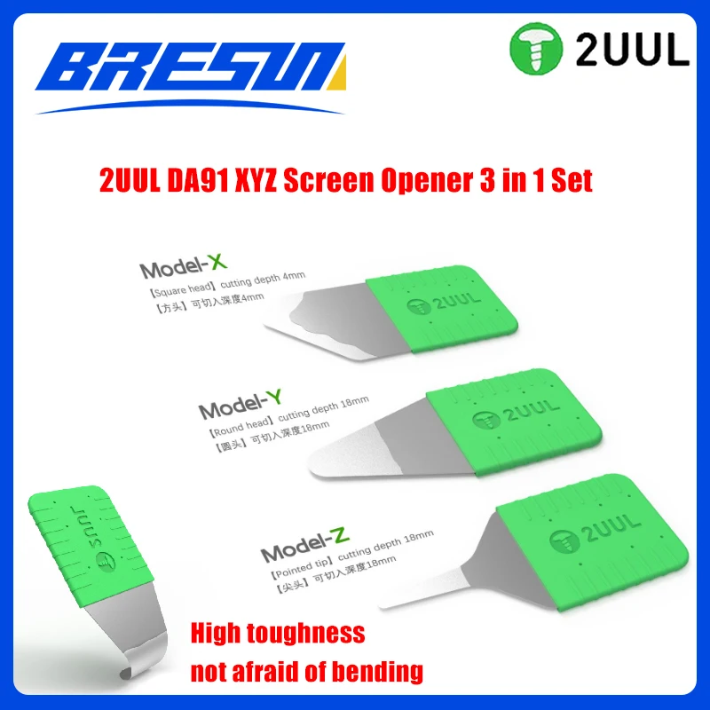 2uul da91 xyz lcd abridor de tela 3 em 1 para o telefone móvel, desmontar, tampa traseira, metal ferramenta de abertura