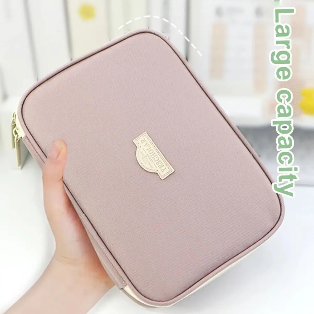 Large Capacity Pencil Cases Wear-resistant Canvas Stationery Storage Box High Quality Multi-function Zipper Pencil Bag Students