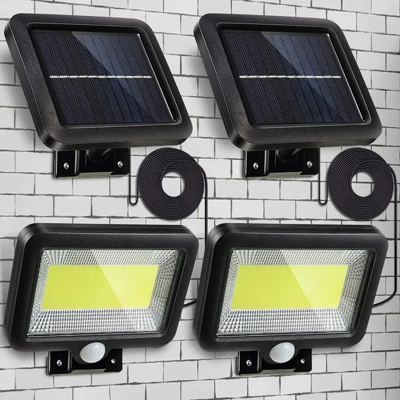 1 قطعة تعمل بالطاقة الشمسية 160LED ضوء خارجي، صفر تكلفة الكهرباء، حتى العواصف/غائم للفناء/السياج، سهلة الإعداد