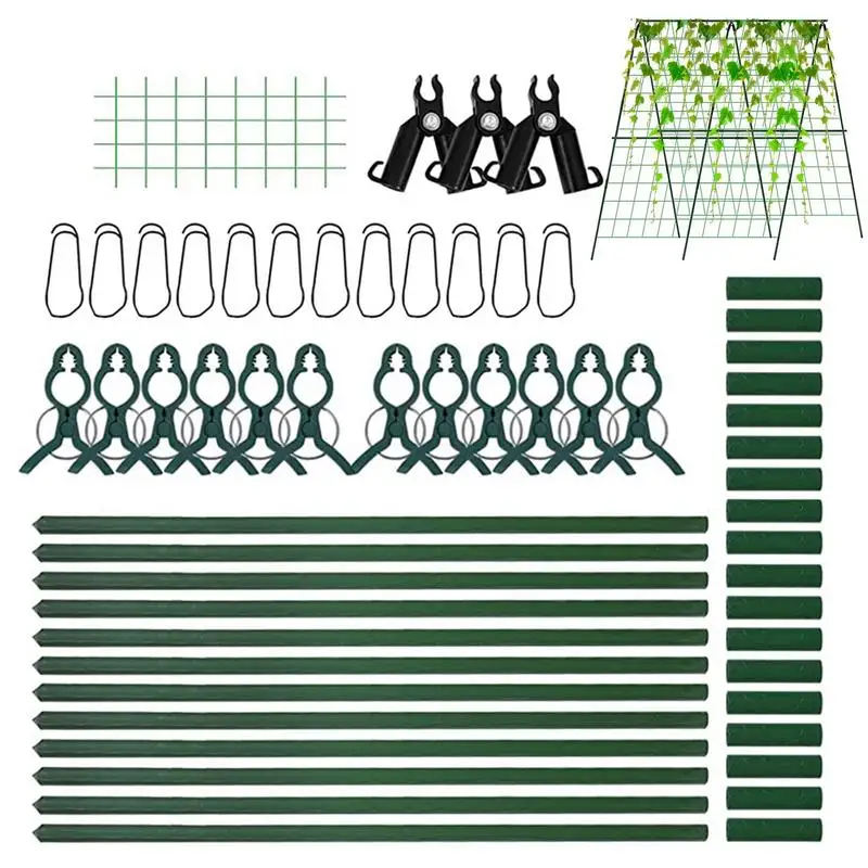 Zestaw kratownicy z ogórkiem do uprawy roślin ogrodowych podpory do uprawy roślin wspinaczkowych odpinana krata z siatką i klipsem